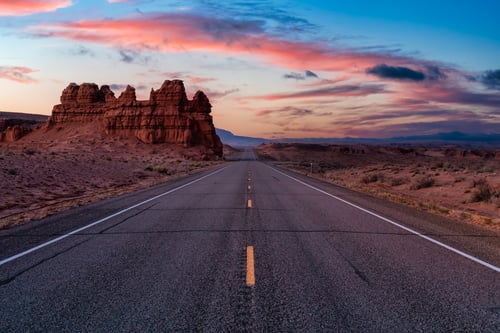 Californian road at sunset