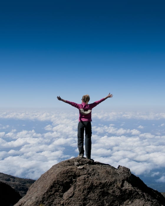 Op de top van de Kilimanjaro
