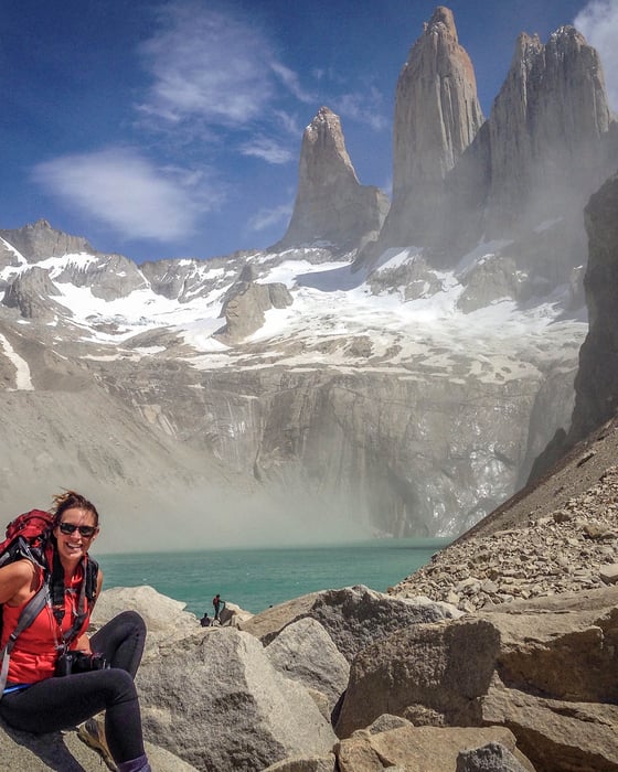 Traveller trekking in Patagonia