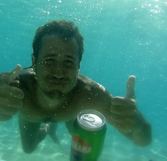 guy under water