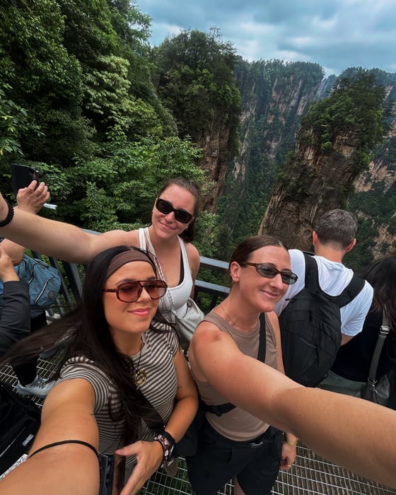Group of travellers in China