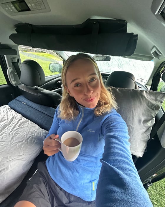 Girl in campervan