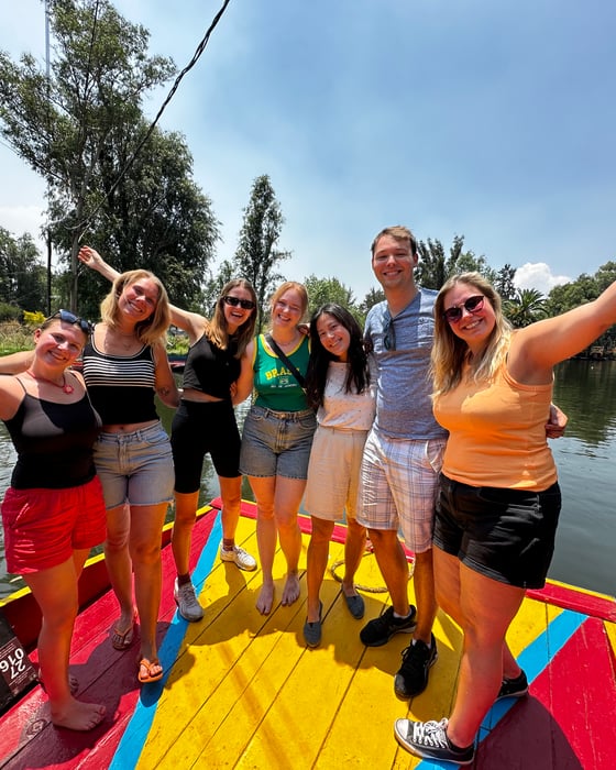 Groep reizigers in Mexico.