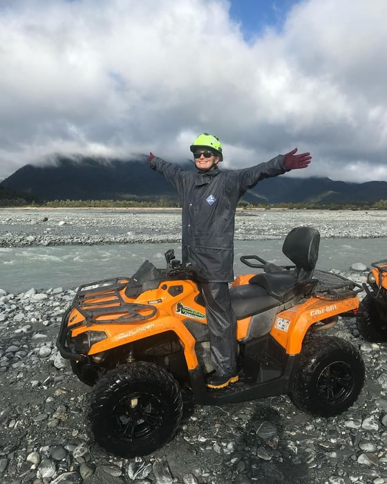Girl on tour in New Zealand