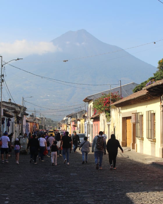 City street in Antigua, Guatemala