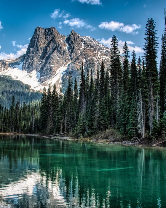 Mountain landscape with a clear lake