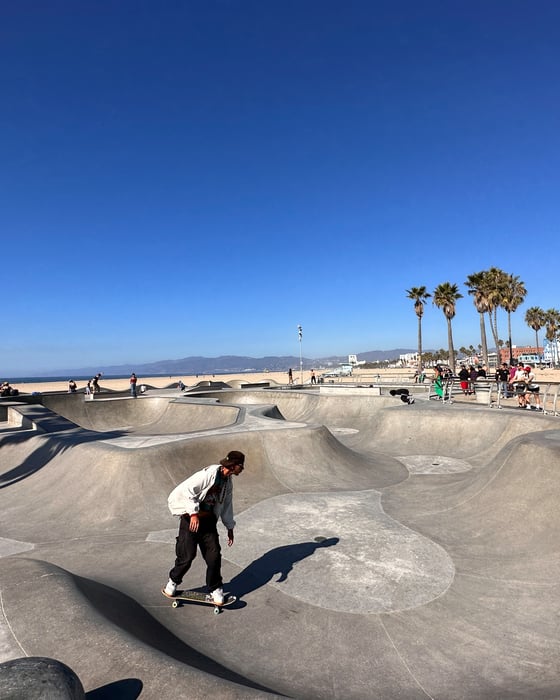 Skate park at Venice Beach in California 