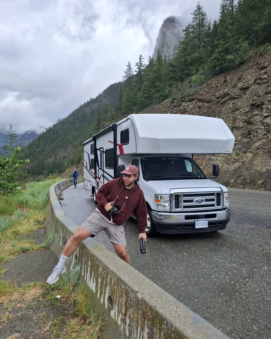 Jasper and his motorhome in Canada