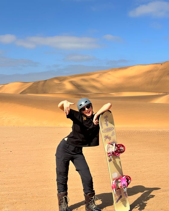 Sandboarding in Namibia