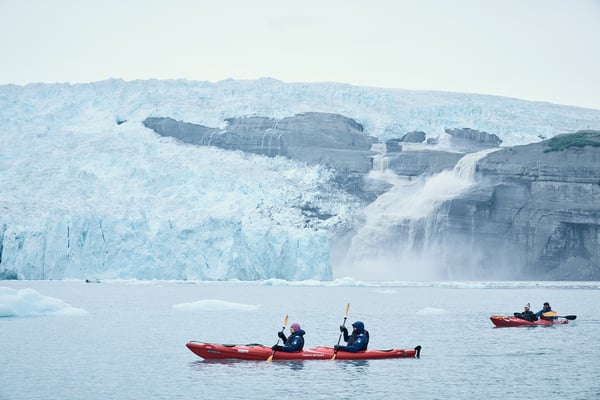 Kajakker i Icy Bay, Alaska