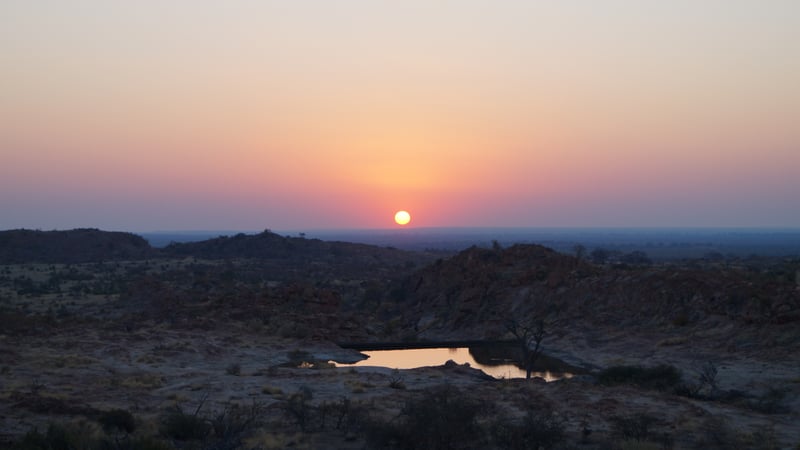 Solnedgang i Namibia