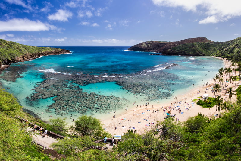 Hanauma Bay på Oahu på Hawaii