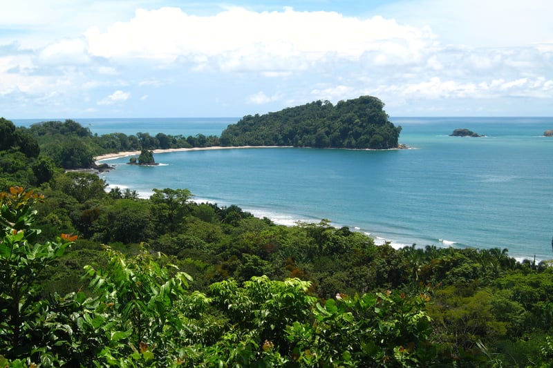 Serene coastal view of Costa Rica's lush nature