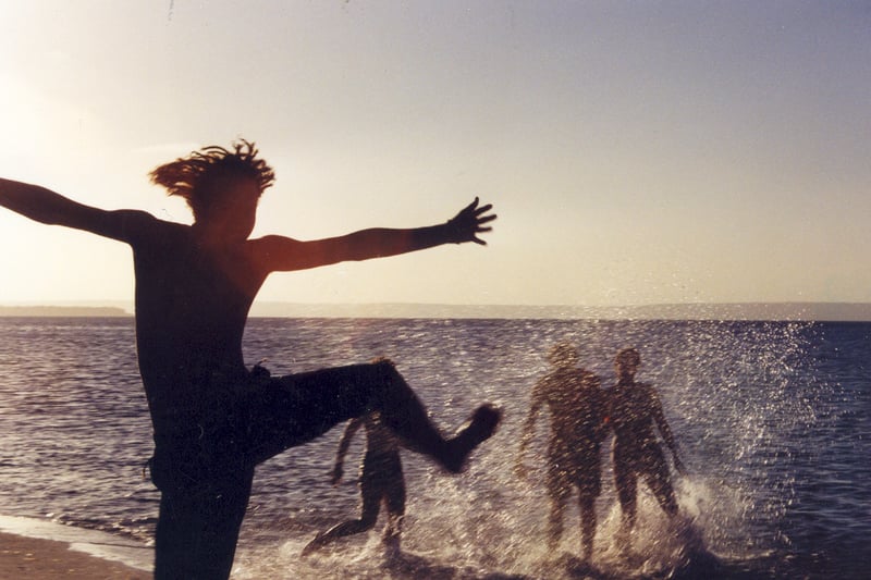 A group having fun in the sea in Mozambique