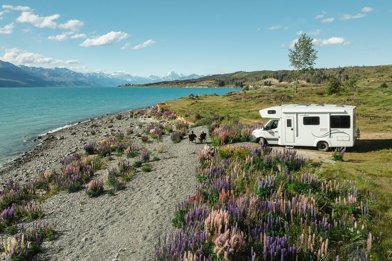 Autocamper på The Pines Campsite, New Zealand