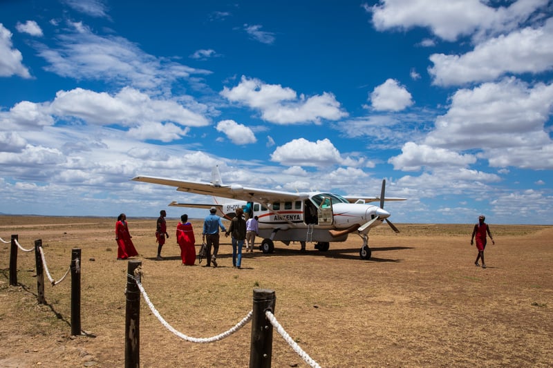 Mara Airstrip i Masai Mara, Kenya
