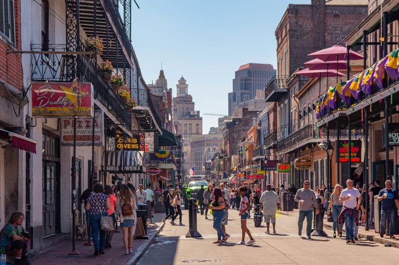 Bustling street in New Orleans