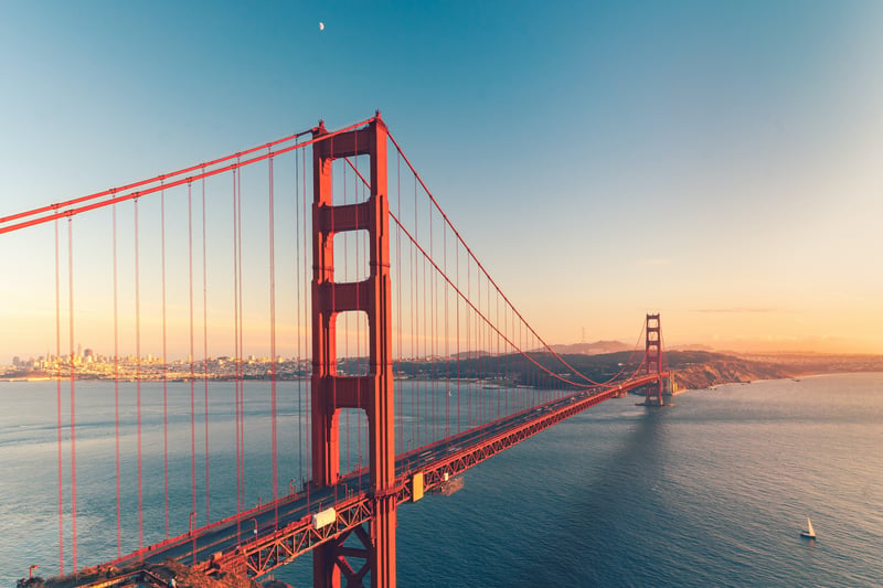 The Golden Gate bridge