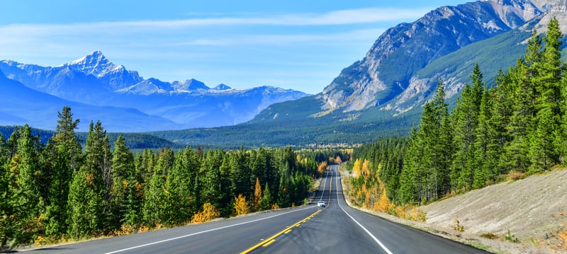 Icefieldsparkway mellem Banff og Jasper parkerne