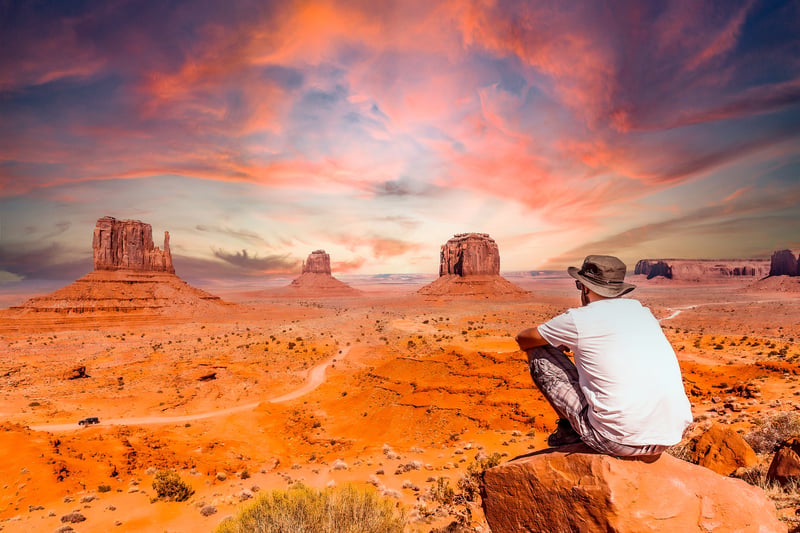 Monument Valley på grænsen mellem Utah og Atrizona