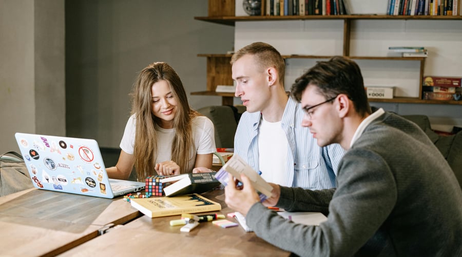 Students studying together