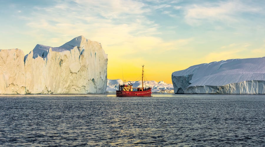 Båd i Ilulissat i Grønland