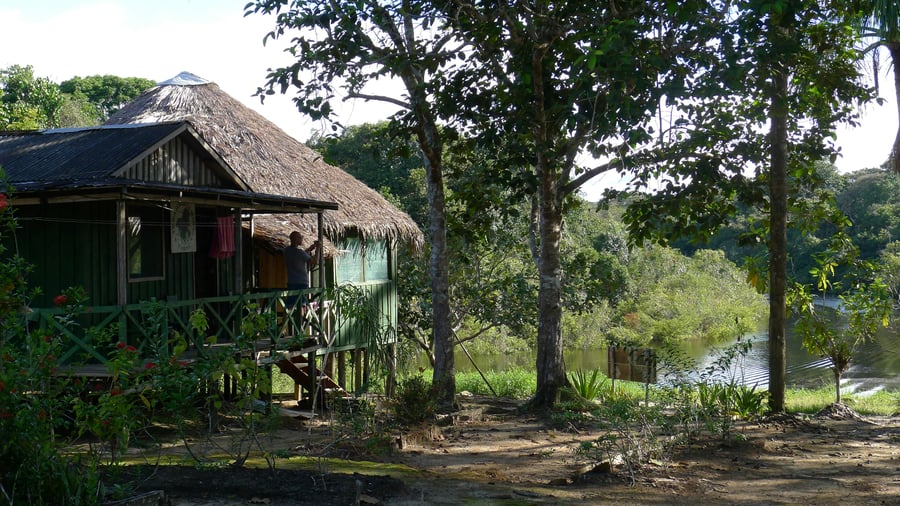 Village in the Amazon rainforest