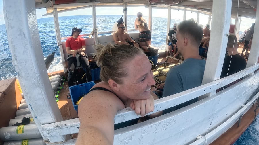 Boat ride on a diving adventure