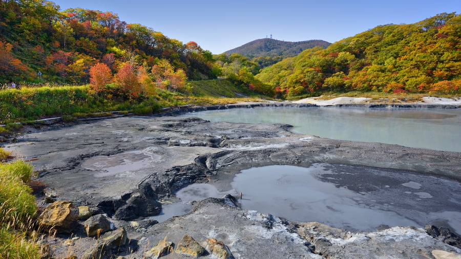 Geotermiske landskaber i Noboribetsu Onsen