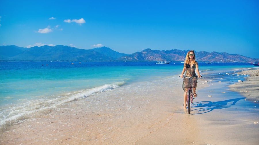 Afslappende cykeltur rundt på Gili Air