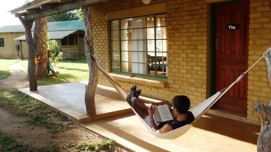 Person reading on hammock in Johannesburg