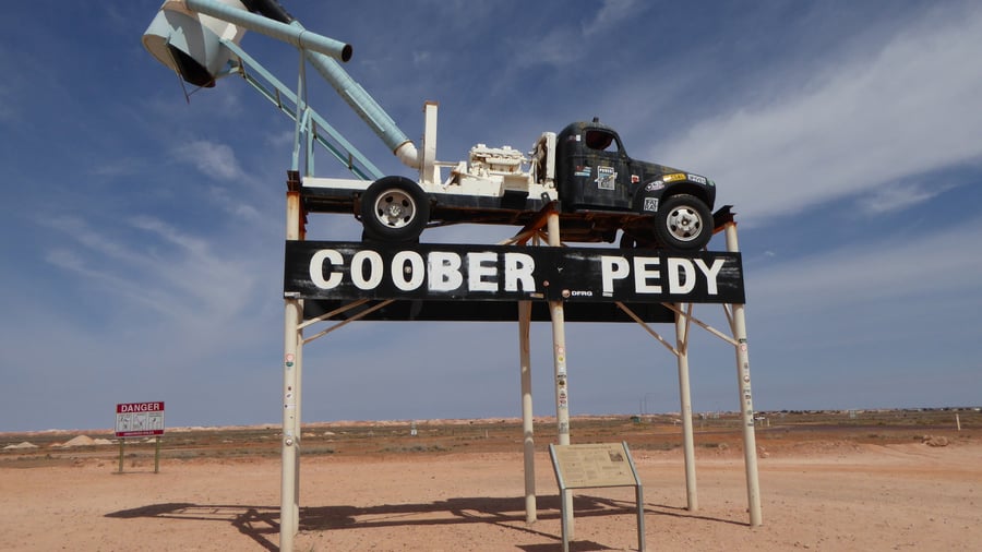 Town sign for Coober Pedy