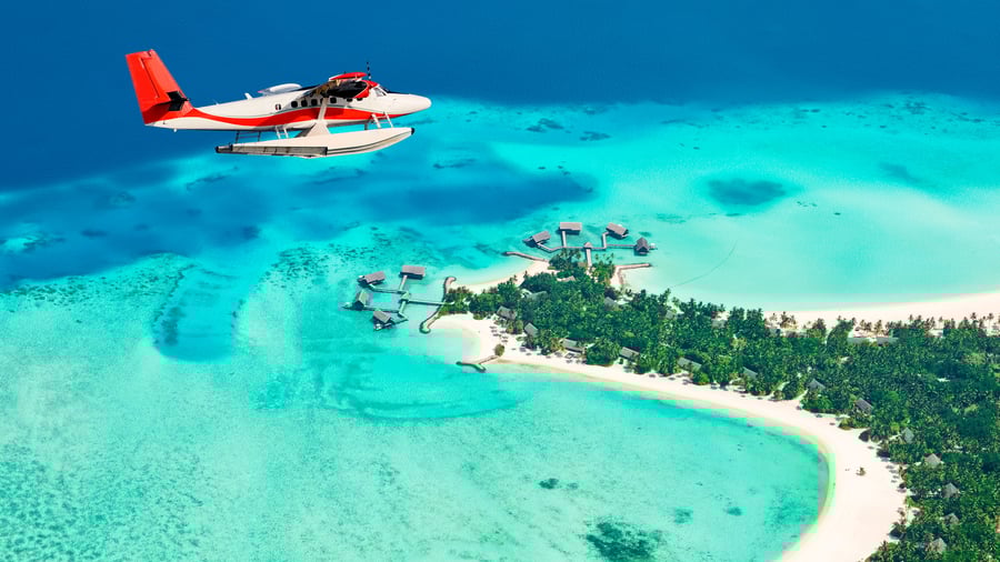 Ankom til de lokale øer med vandflyver