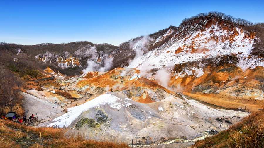 Geotermiske landskaber i Noboribetsu Onsen