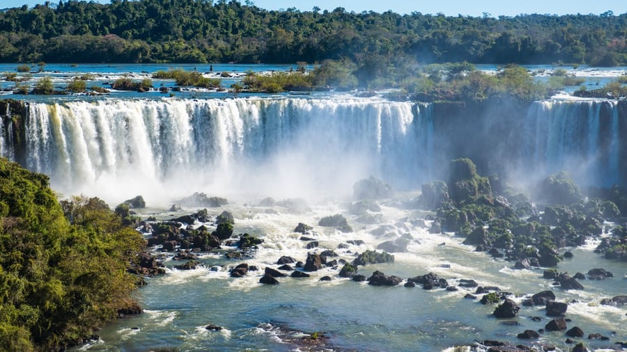 Iguazú Falls on the border of Brazil and Argentina