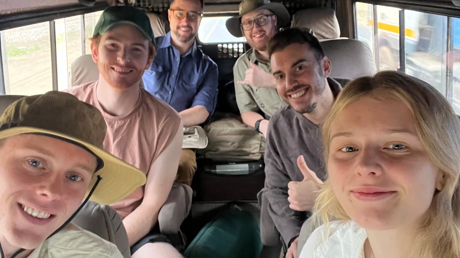 Group on safari in Tanzania