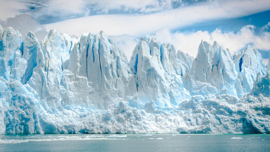 Massive glacier wall