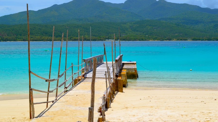 Havnen på Mystery Island i Vanuatu