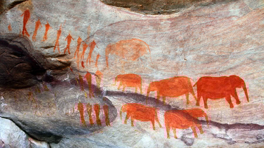 Uråldriga grottmålningar i Sydafrika och Botswana