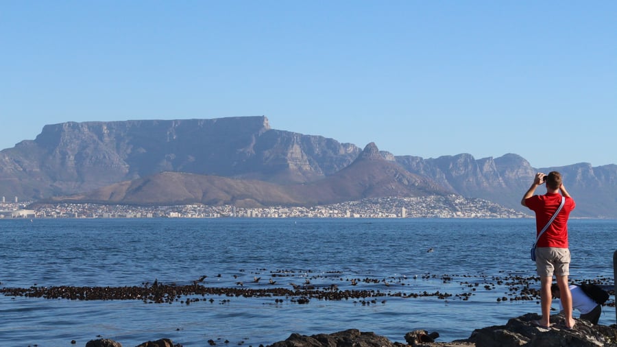 Utsikt över Taffelberget från Robben Island
