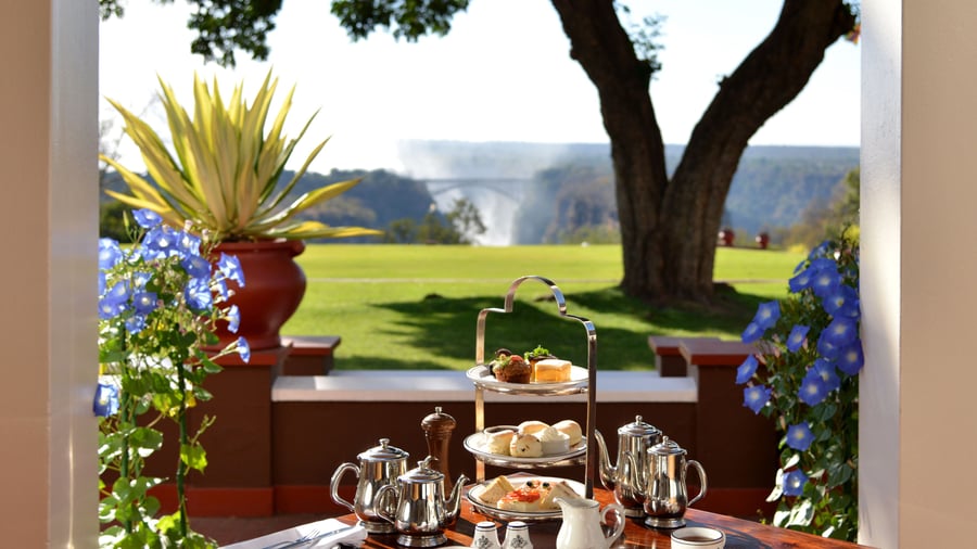 Afternoon tea på Victoria Falls Hotel