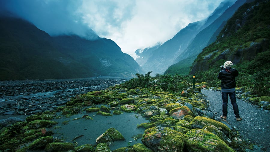 På vej til Franz Josef gletsjeren