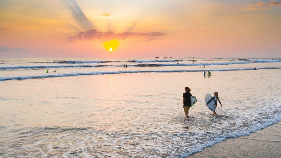 Sunset on the beach in Nosara