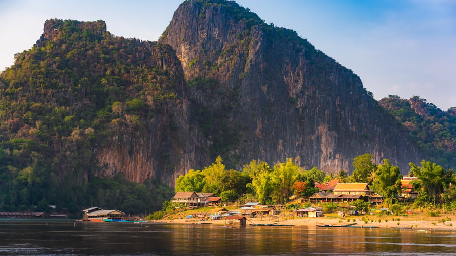 Village along the Mekong river