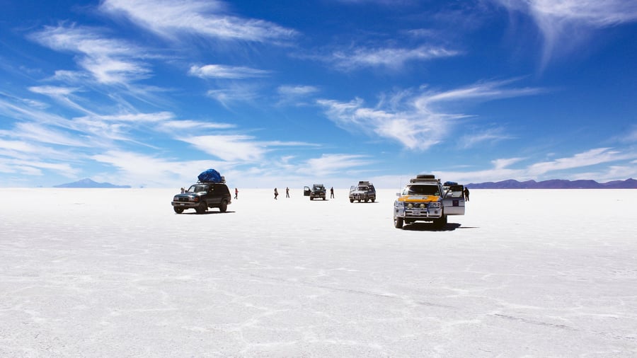 The salt flat Salar de Uyuni in Bolivia
