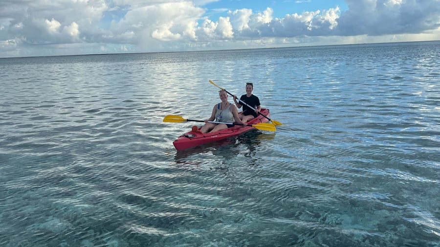 Kayak on the clear blue waters