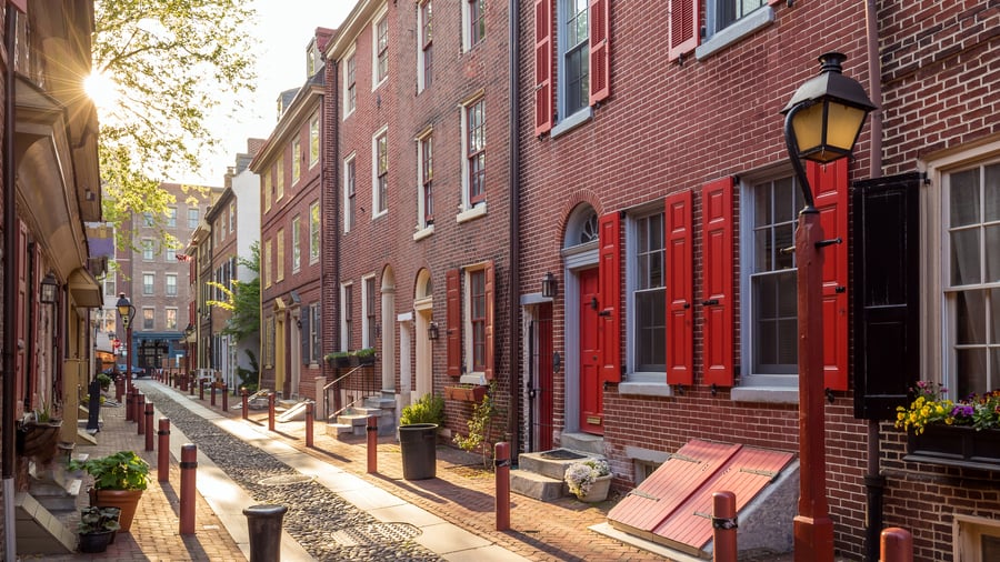 Historiska Elfreth’s Alley i Philadelphia