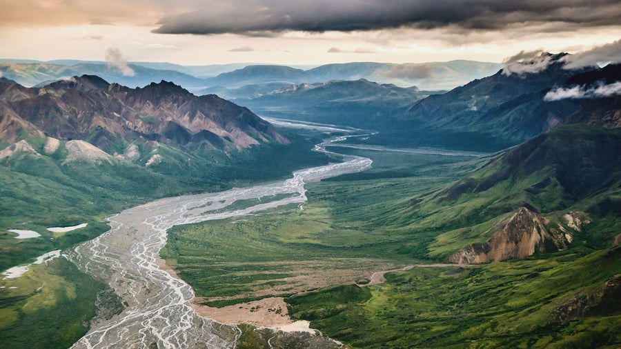 Talkeetna Mountains og Susitna River, Alaska