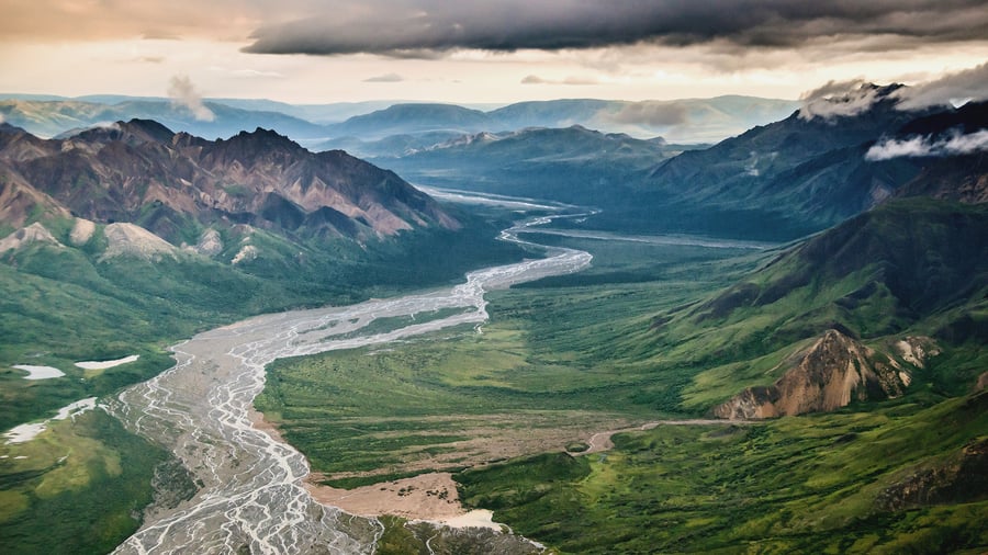 Talkeetna Mountains og Susitna River, Alaska
