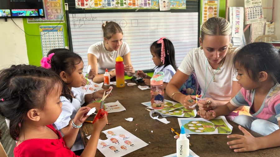 Work as a volunteer at a kindergarten